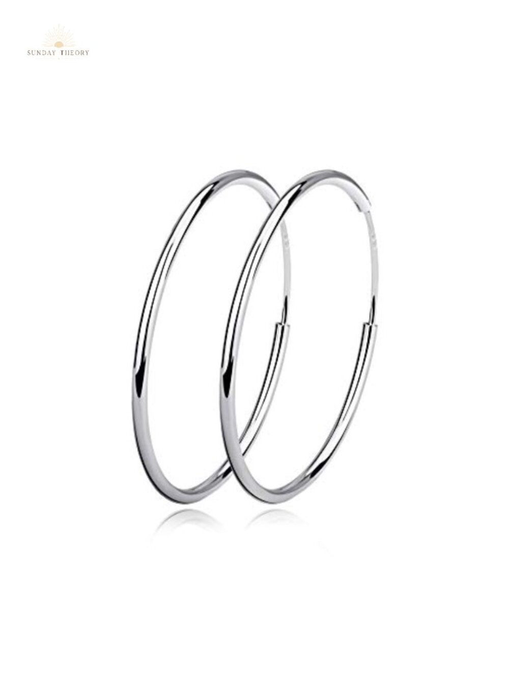 Sterling Silver Hoop Earrings for Women, 925 Silver Circle Hoops, Gold Plated,